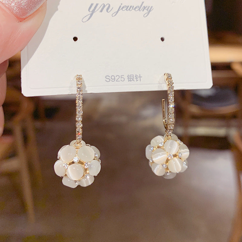 925 Silver Pin Earrings Classic Long Geometric Tassel