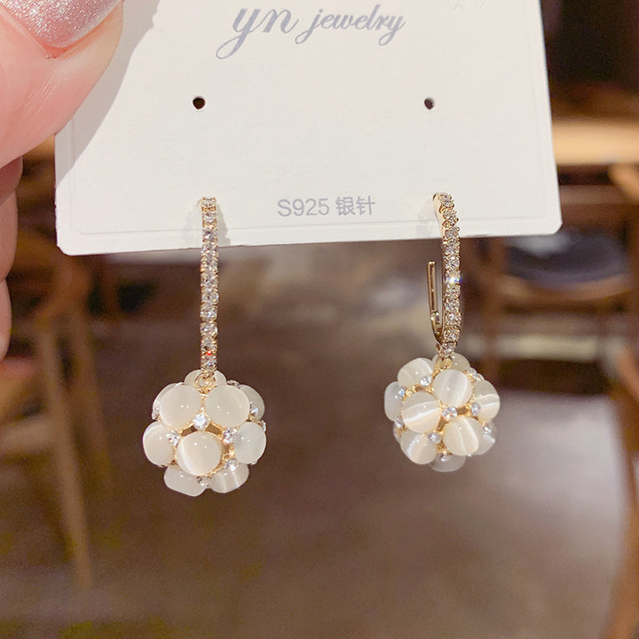 925 Silver Pin Earrings Classic Long Geometric Tassel