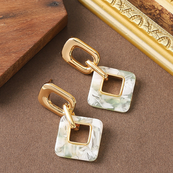 Dignified Hollow Geometric Square Earrings