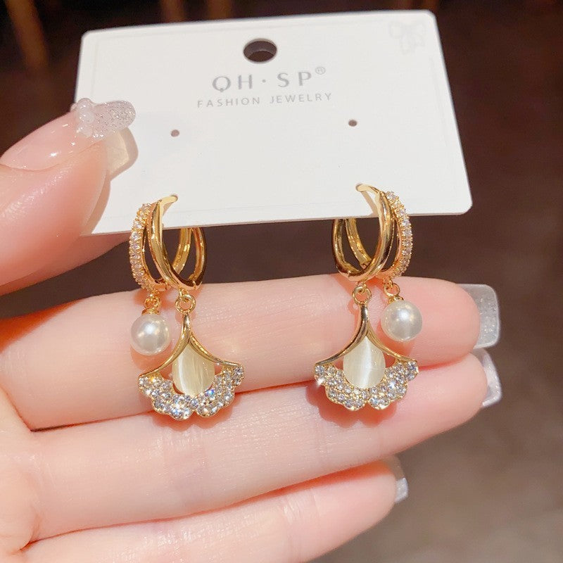 925 Silver Pin Earrings Classic Long Geometric Tassel