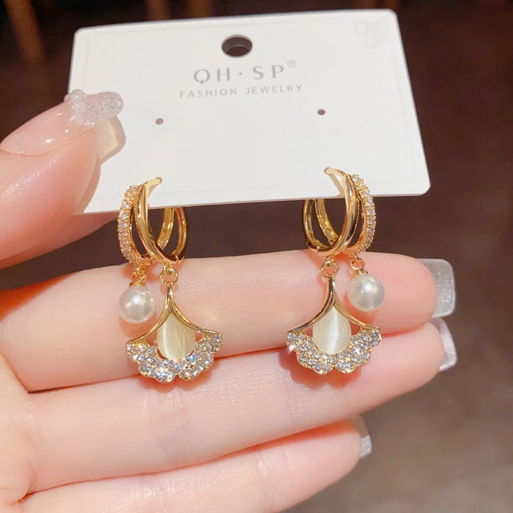 925 Silver Pin Earrings Classic Long Geometric Tassel
