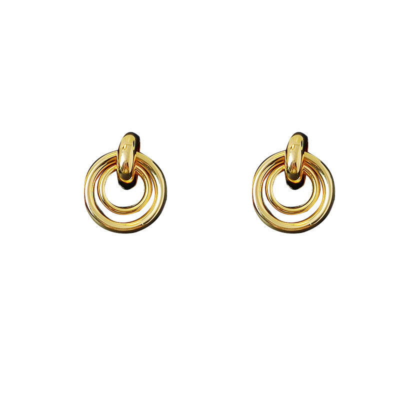 Simple Geometric Round Ring Earrings Women