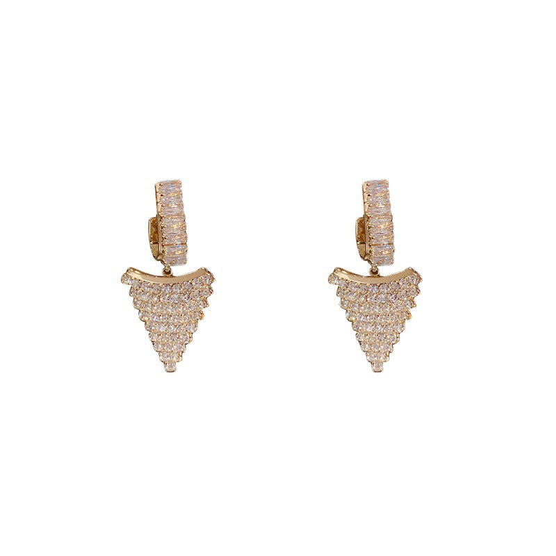 925 Silver Pin Earrings Classic Long Geometric Tassel