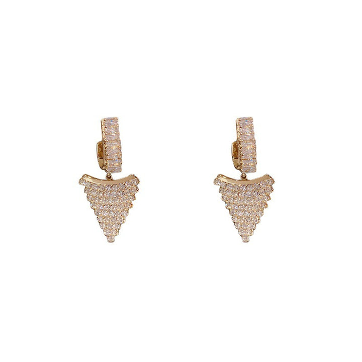 925 Silver Pin Earrings Classic Long Geometric Tassel