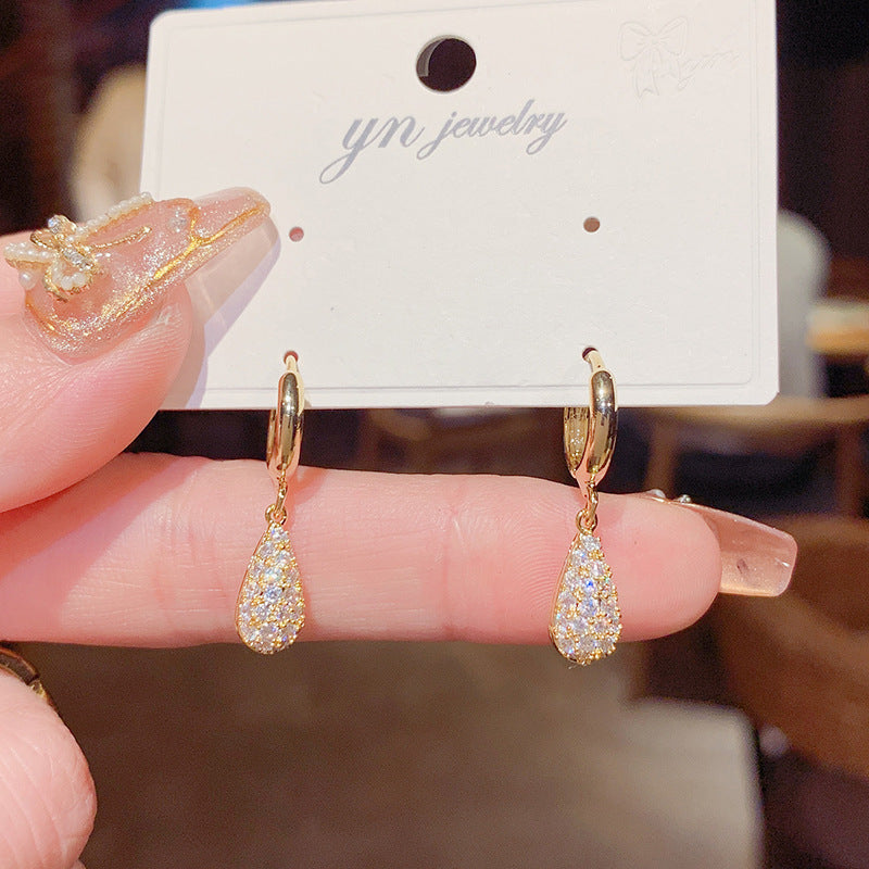 925 Silver Pin Earrings Classic Long Geometric Tassel