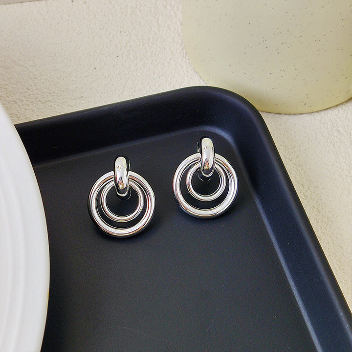 Simple Geometric Round Ring Earrings Women
