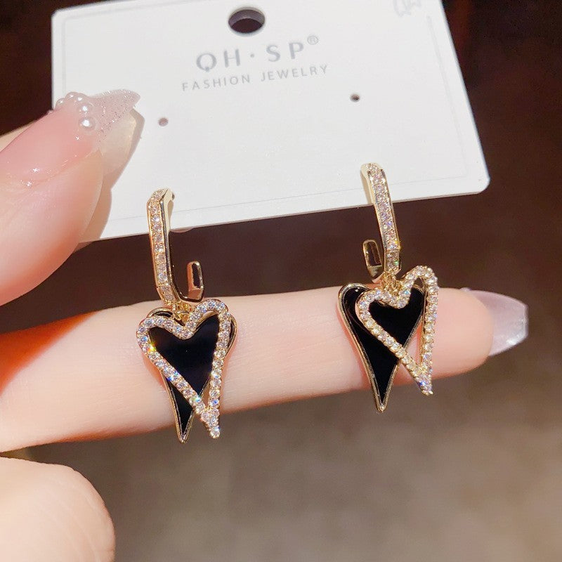 925 Silver Pin Earrings Classic Long Geometric Tassel