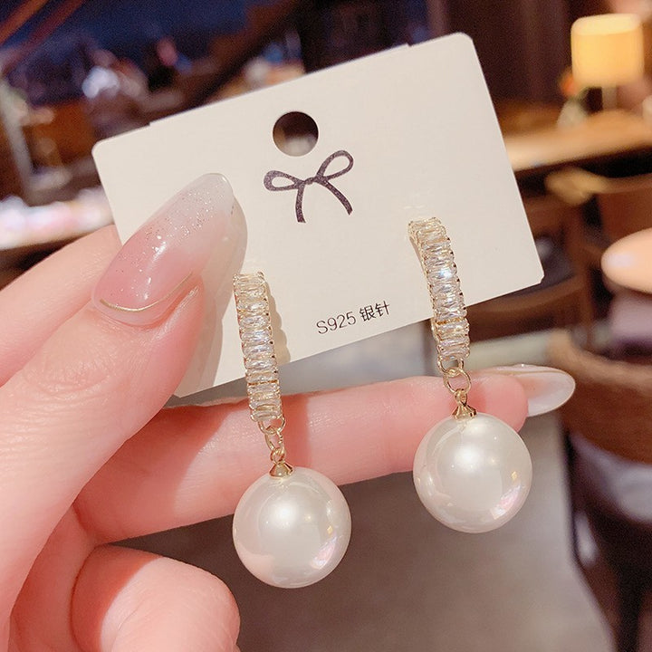 925 Silver Pin Earrings Classic Long Geometric Tassel