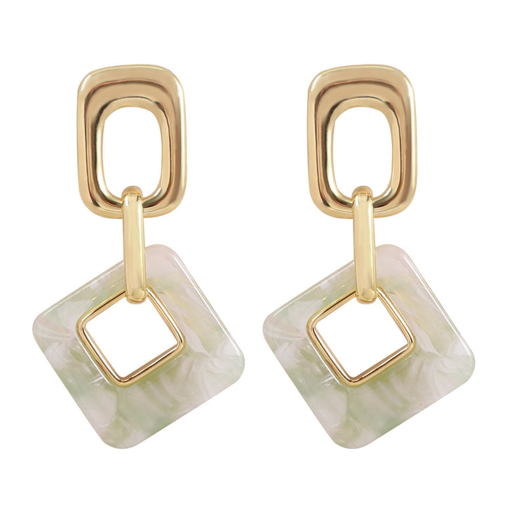 Dignified Hollow Geometric Square Earrings