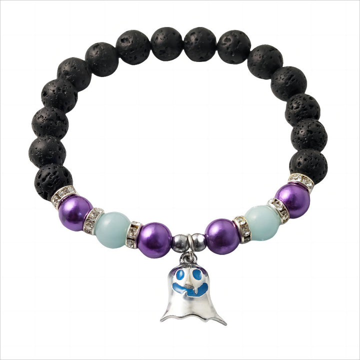 Halloween Gift Luminous Little Ghost Natural Volcano Bracelet