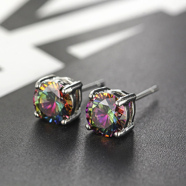1 Pair Of Rose Gold Tone Citrine Royal Trip Jewelry Eternal Stud Earrings, Perfect Gift For Birthday, Christmas, Chinese New Year's Eve, Anniversary, Mother's Day
