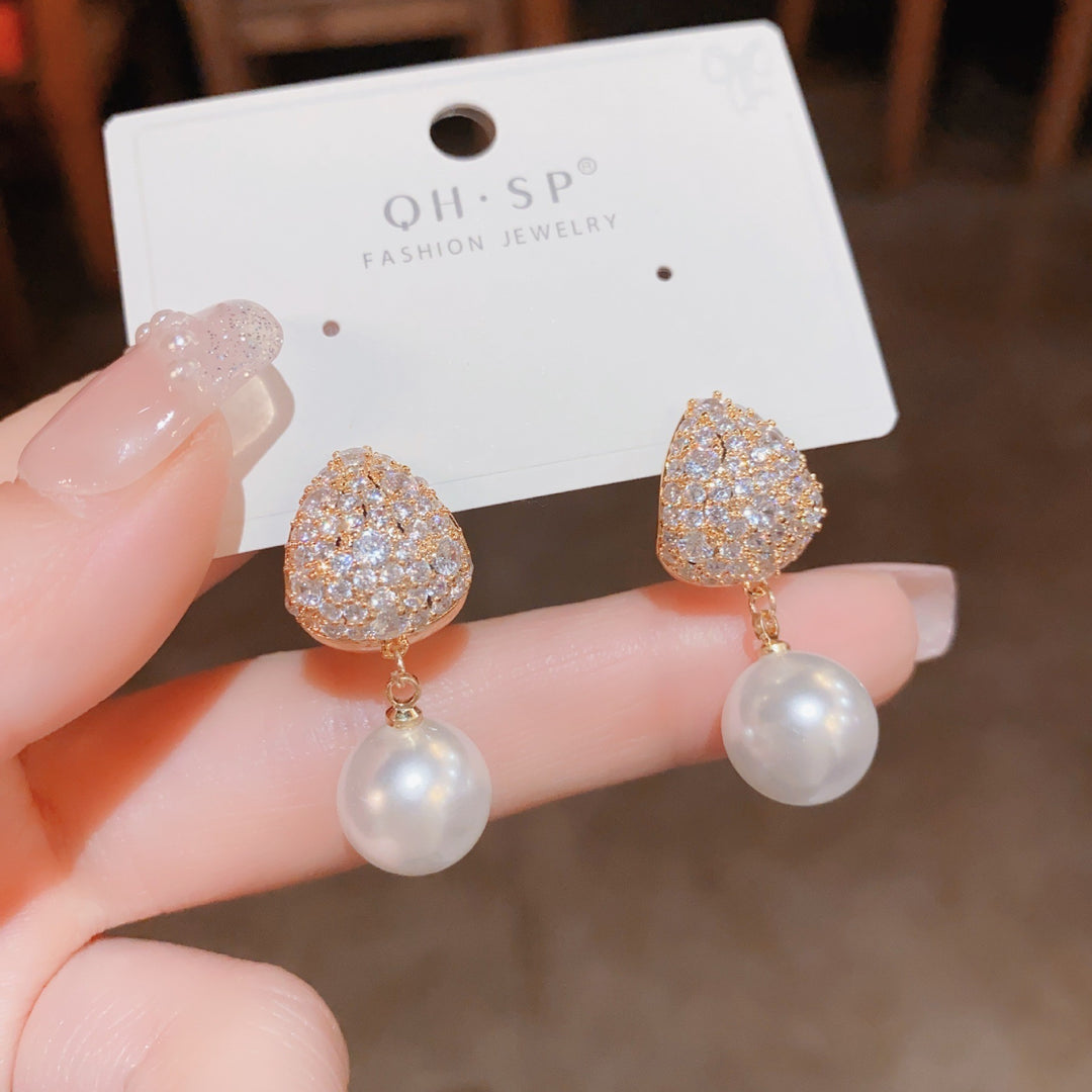 925 Silver Pin Earrings Classic Long Geometric Tassel