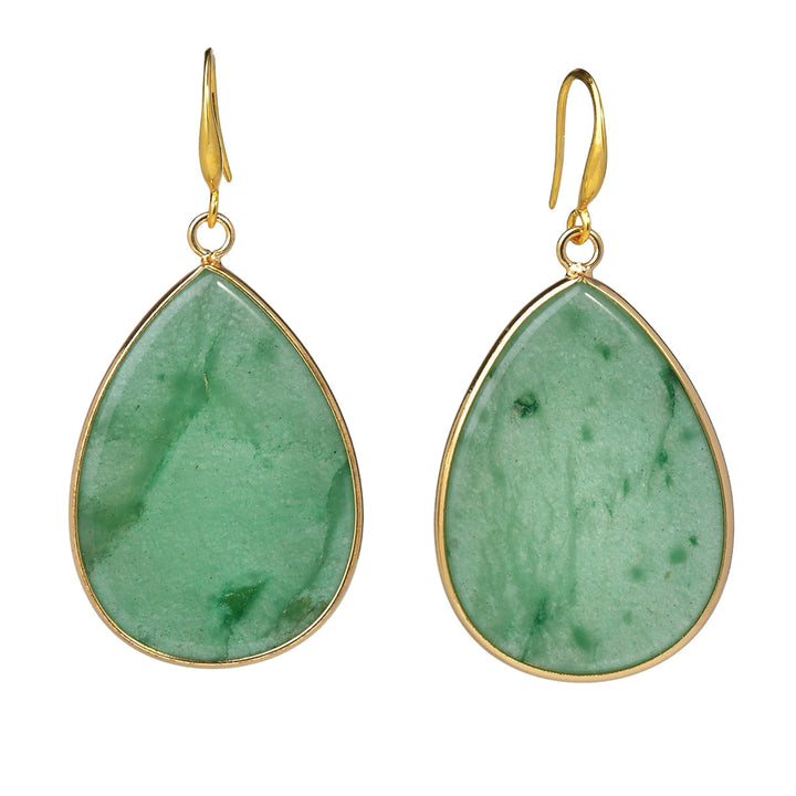Women's High Profile Retro Water Drop Natural Stone Pendant Earrings